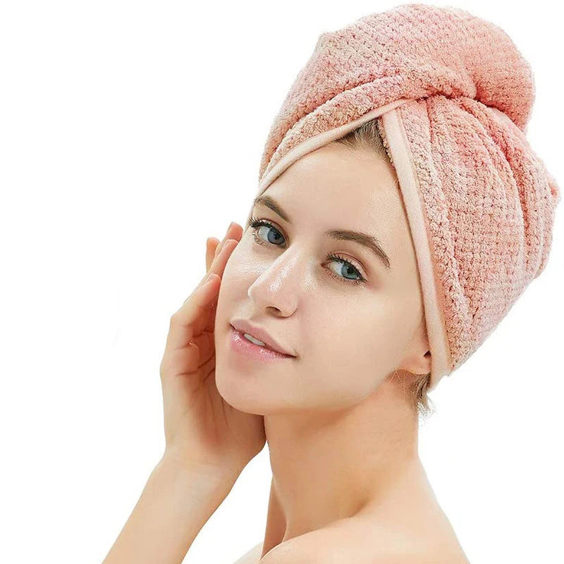 Sewingman B0333L Shower Bath Quick Dry Absorbent Microfiber Hair Towels With Button
