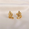 18K PVD Gold Plated Tarnish Free & Waterproof Stylish Knot Stainless Steel Stud Earring