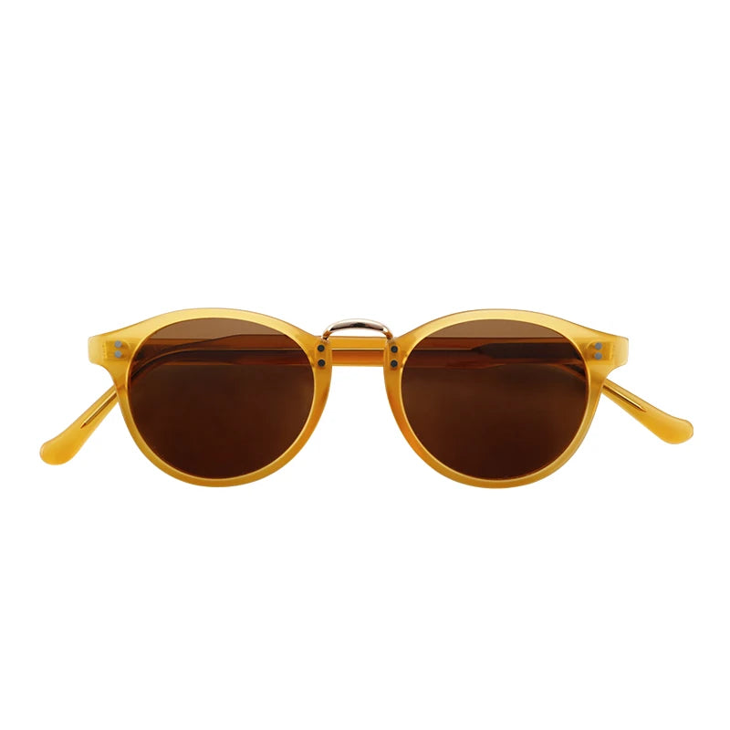Custom Logo Retro Men Sunglasses Polarized Acetate Sun Glasses with Transparent/White Frame TAC Lenses Light Weight Comfortable