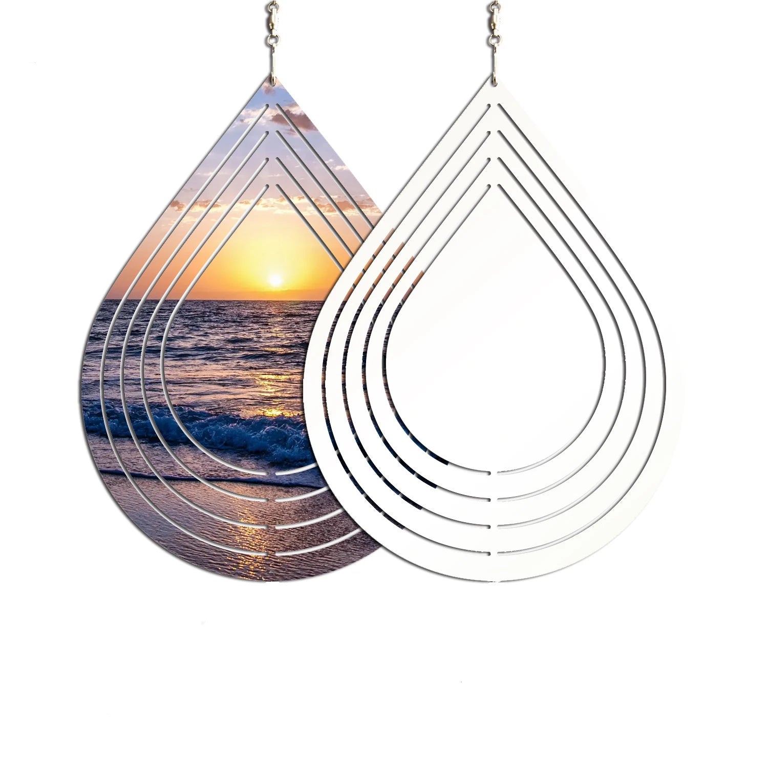 Hot Selling Sailing Boat Shape Aluminum Wind Spinner Sublimation Print Metal Wind Chime for Garden Ornament Decoration