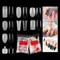 500pcs Clear ABS Artificial Fingernail Tips Long French Full Half Cover Coffin False Nail Easy Application