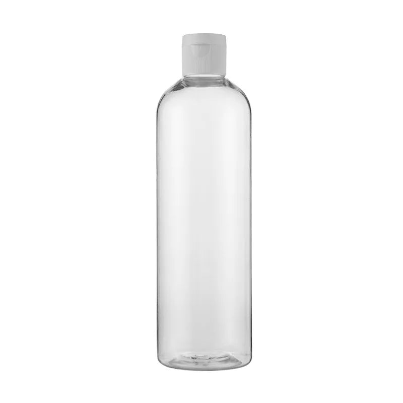 Ningbo Plastic Cosmetic Bottles 400ml Custom Bottles Packing for Cosmetics Flip Cap Round Plastic Bottles