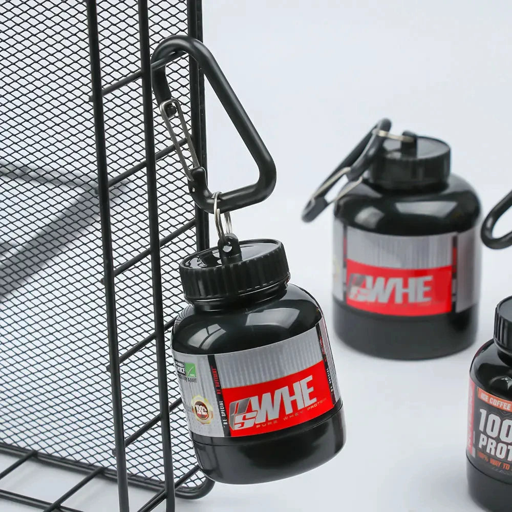 Portable Protein Powder Bottle With Whey Keychain Health Funnel Medicine Box Small Water Cup Outdoor Camping Container