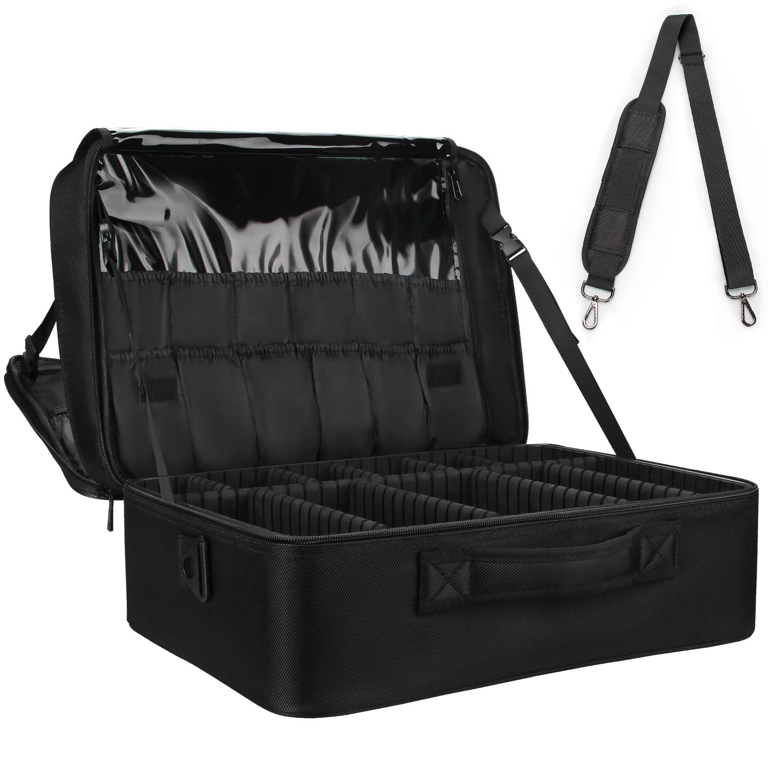 Relavel  Durable Make up Case  Extra Large Travel Train Case Makeup Bag for  Cosmetic Organize with Adjustable High Dividers