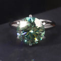 Abiding Jewelry Oversize D Color Green Moissanite Diamond Jewellery Wholesale 925 Sterling Silver 5 Carat Moissanite Ring