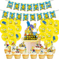 Simpsons Party Supplies Simpson's Birthday Party Set Includes Happy Birthday Banner Cake Toppers Birthday Balloon for Kids X4175