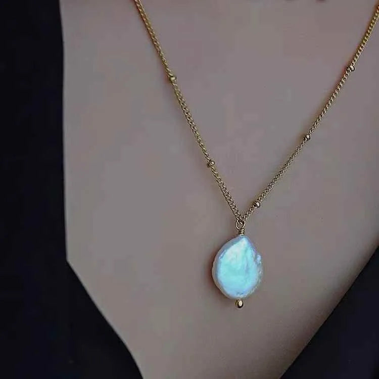 Natural Baroque Pearl Chokers Necklace Platinum Plated AAAA Grade Women's Light Luxury Niche Collarbone Chain Freshwater Pearl
