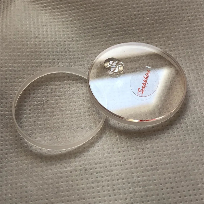 Factory Custom Watch Glass 30.4MM Date Magnifier Flat Sapphire Crystal Watch Glass With Gaskets
