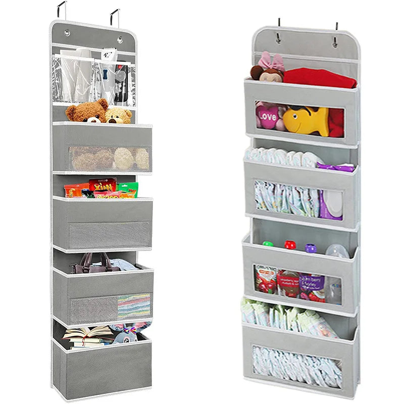 New Durable Fabric Non-woven Foldable Behind the Door Premiumbaby Storage Diaper Bag with clear Window
