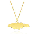 Stainless Steel Jamaica Map Pendant Necklace Jewelry