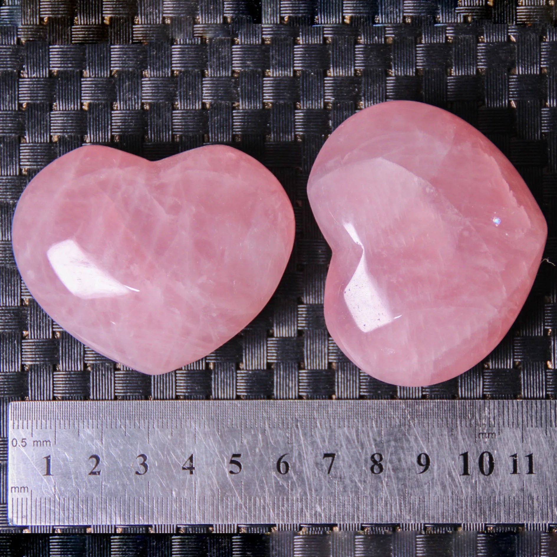 DIY Natural Rose Quartz Gemstone Puffy Hearts Souvenirs