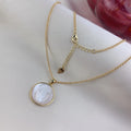 Religious Guadalupe Pendant Necklace Women Fashion Natural Sea Shell Round Medal Jewelry
