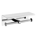 Modern Stainless Steel Wall Mounted Bathroom Roll Tissue Holder with Phone Shelf Brushed Finish Toilet Paper Holder Mainly Metal