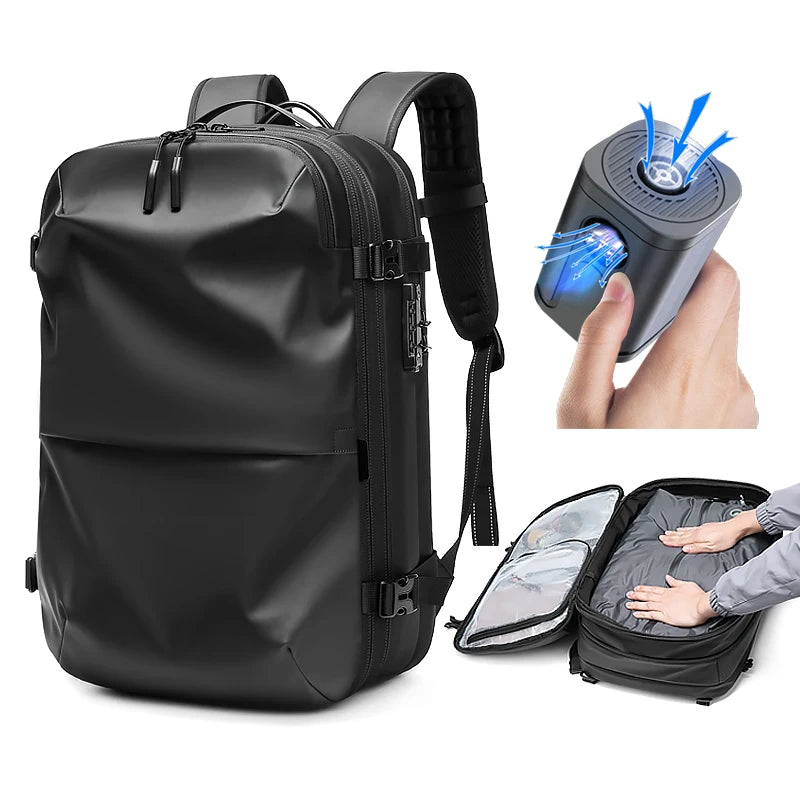 TSA Lock Wet Dry Separation Outdoor Travel Vacuum  Expandable Mochilas with Vacuum Compressor Design Laptop Bags