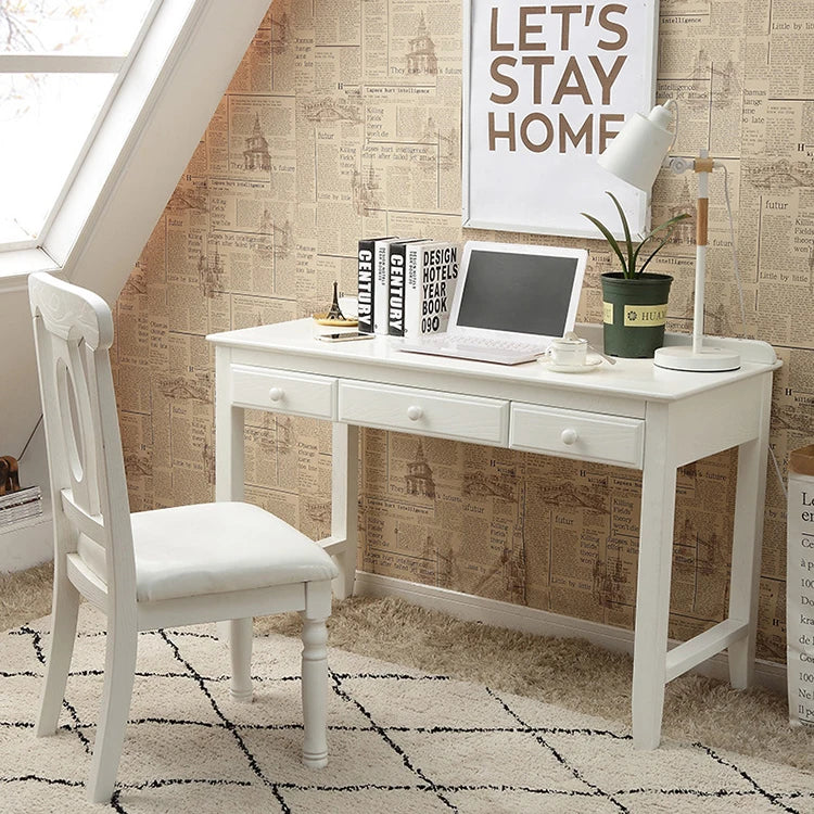 Modern American Fashion Solid Wood Office Computer Desk with Drawer Classic Simple Design for Home Office & Dining Use