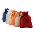 Wholesale Cheap Durable Natural Burlap Linen Jute Washable Customizable Small Pouch Drawstring Gift Bag 9*12cm MHC DWL-07