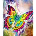 Butterfly Animals Canvas Number Painting 40x50cm/16x20inch Printed Landscape Adults Starter Kits for Home Decors Paint Numbers