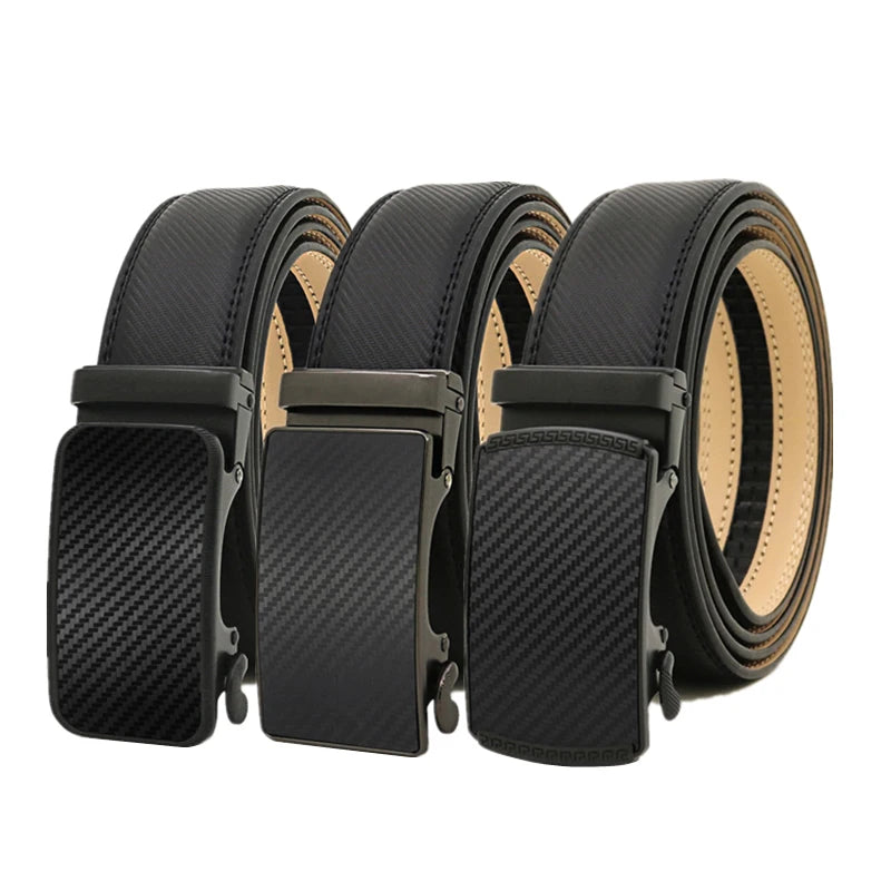 LQbelt New Men's Automatic Buckle Belt Genuine Leather Belts for Men Ratchet Waistband Custom Belt OEM Factory