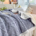 Fleece Plaid Blanket Breathable Jacquard Thick Blankets  Double Sided Nap Sofa Bed Winter Warm  Blanket