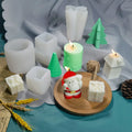 Christmas Series 3D Eco-Friendly Transparent White Silicone Mold for DIY Scented Candles Cake Creative Design Santa Claus Father