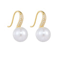925 Sterling Silver Mother of Pearl Earrings Classic Timeless Zircon Silver Jewelry for Women