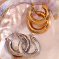 Dreamshow Gold Hoop Earrings Hollow Out Statement Earring 18k Gold Plated Jewelry Stainless Steel Jewelry Wholesale