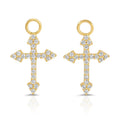 Gemnel New Trendy 18k Gold Cz Cross Charm Pendant Drop Earrings