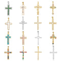 Beimai OEM Accessories Popular Luxury Cross Colorful Zircon Copper DIY Jewelry Charms for Jewelry Making