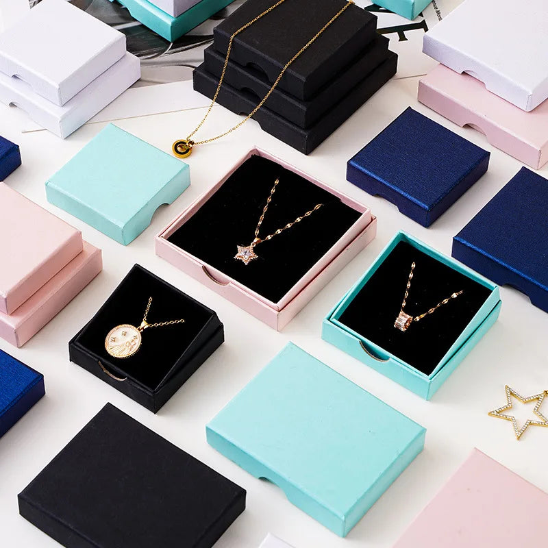 A1 Ready to Ship Paper Jewelry Packaging Lid Cardboard Jewelry Boxes Ring Earnail Necklace Storage Box Gift Box with Lid