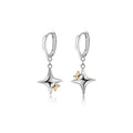 SC 2022 New INS Style Hoop Earrings Elegant Sterling Silver Earrings Minimalist Double Star Dangle Earrings for Women Girls
