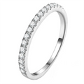 Huitan S925 Simple Simulated Moissanite Rhodium/Gold/Rose Gold Plated Rings for Fashion Jewelry 925 Sterling Silver Rings Women
