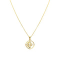 Octagram & Moon Women Fashion Jewelry Diamond Cubic Zirconia Platinum/14k Gold Plated 925 Sterling Silver Pendant Necklace