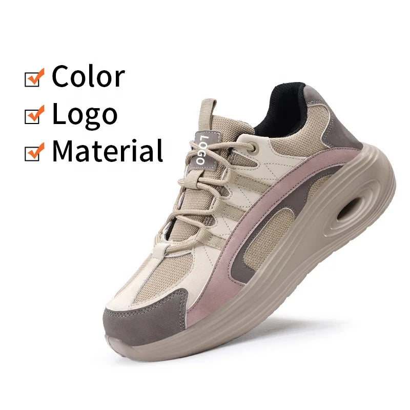 GUYISA Fashion Sports Safety Shoes Lightweight Rubber and Plastic Outsole Women's Work Shoes