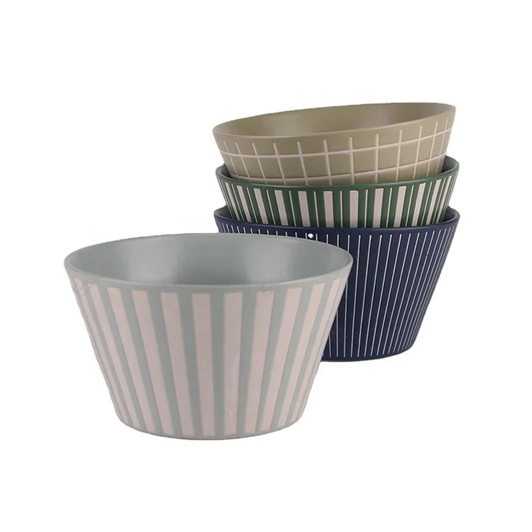 Top Seller Nordic Silk Screen Print 5''ceramics Bowl Ceramic Soup Noodle Bowl