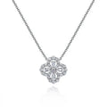 Womens Sterling Silver Four Leaf Clover Lucky Symbol Pendant Necklace