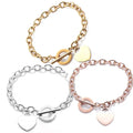 Love Stainless Steel Bracelet With Peach Heart Shaped Letters Rose Gold Bracelet OT Titanium Steel Bracelet