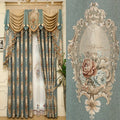 Factory Supply Custom Luxury Chenille Fabric European Style Embroidery Curtains Living Room 3D Embossed Jacquard Curtain
