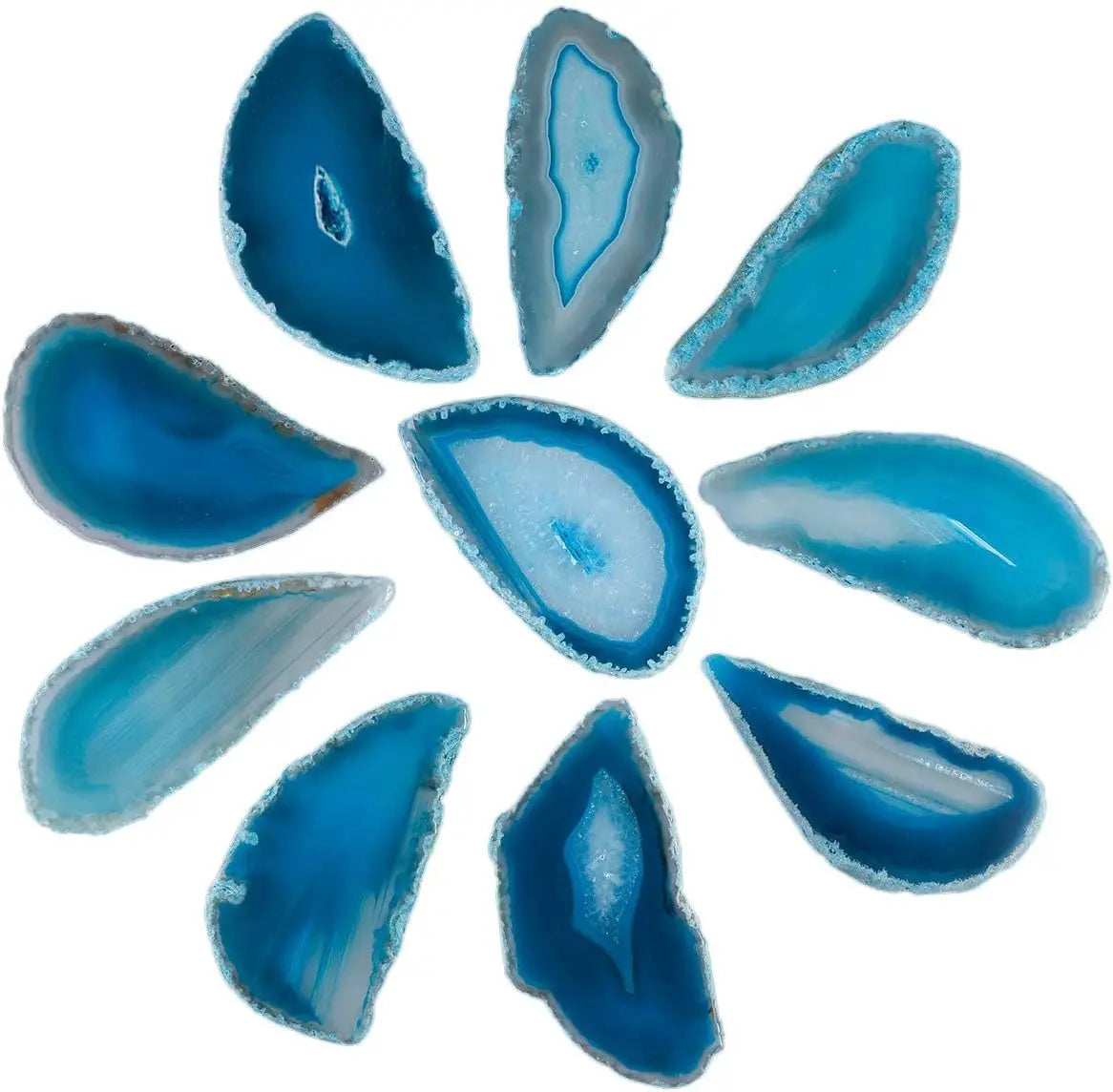 8 Kinds Color Agate Geode Slices Polished Irregular Healing Crystal Stone Slab for Home Decoration Jewelry Making