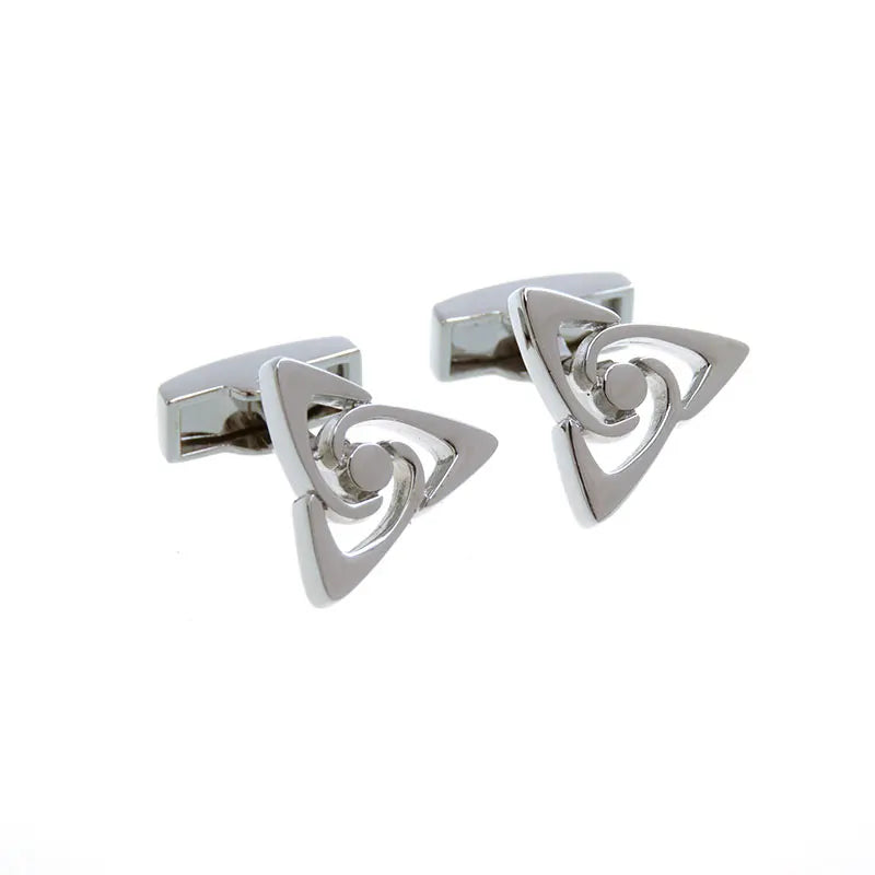 Wholesale Triangle Shape Elegant Cufflinks Custom Mens Suit Shirt Fashion Accessory Wedding Tuxedo Trendy Jewelry Gift Set