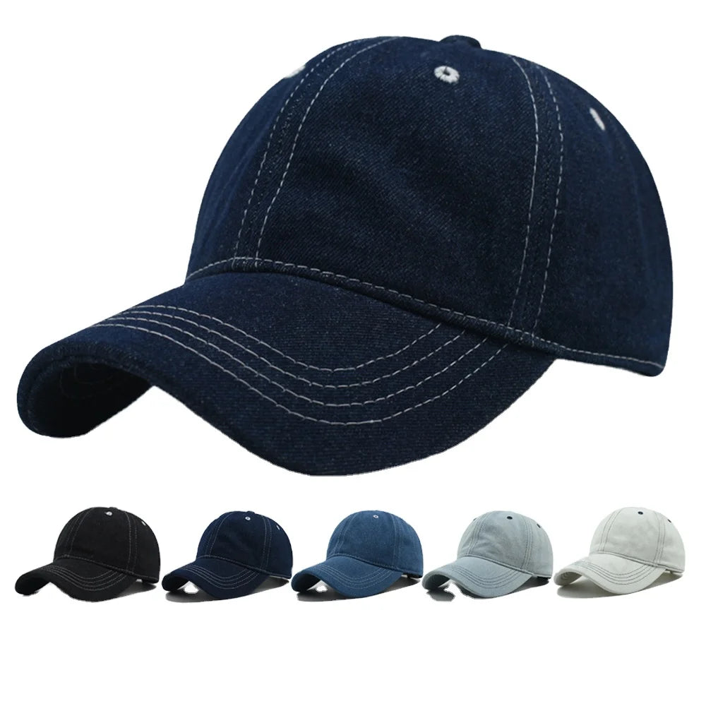 High Quality Retro Cotton Common Image Dad Hats Custom 3D Embroidery Logo Distressed Washed Denim 6 Panel Baseball Caps