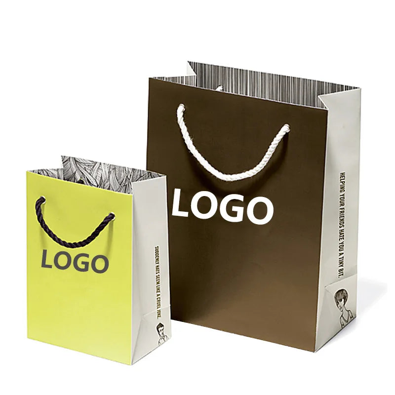 Wholesale Custom Printed Brand Logo Promotion Luxury Clothing Retail Gift Shopping White Black Jewellery Paper Bag With Handle