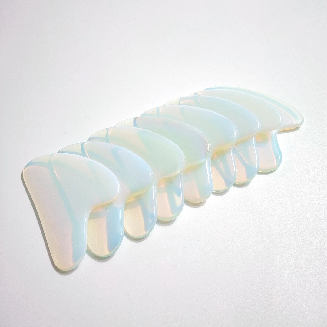 HY Natural Opalite Facial Gua Sha Stone Heart Facial GuaSha Scraping Massage Tool For Back Body