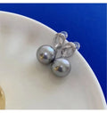 E2224 11-12mm DIY Natural Freshwater Pearl Charm Earrings Mounting Accessory 925 Sterling Silver Gold Plated  Jewelry for Women
