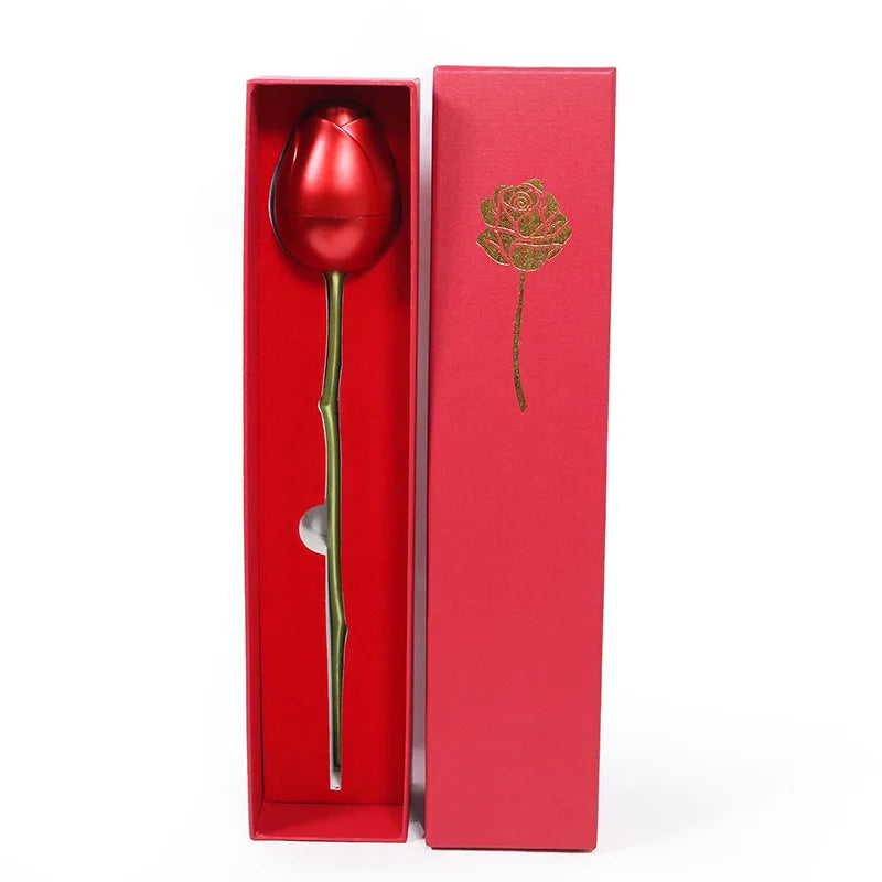 Valentine's Day Rose Jewelry Box Single Metal Rose Jewelry Packaging Box Necklace Ring Jewelry Box in Stock