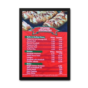 LUZ AL2130 24x36 Inches Restaurant LED Menu Price Board Light Box with Black/Silver Finish