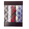 Wholesale 5pcs Premium 40*40cm Men's Yarn Dyed Striped Cotton Handkerchiefs with Box Assorted Color Soft Plaid Hanky for Gifting