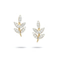 LOZRUNVE Trendy 925 Silver Garden Party Pave CZ Leaf Posts Stud Earring