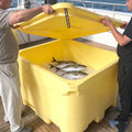 800L Rotomolded Insulated Fish Container Heavy Duty LLDPE Seafood Transport Box Forklift Base OEM ODM Manufacturer Factory