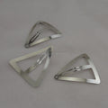 6cm Silver Large Triangle Metal Snap Hair Clips for DIY Womens Big Side Hairpins Lead Free Nickle Free