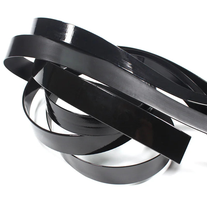 Wholesale TPU Coated Webbing Strap with 30mm 38mm Waterproof Leather PVC Finish Black Color